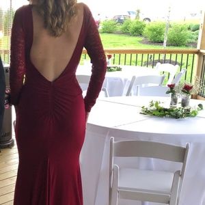Red formal prom dress